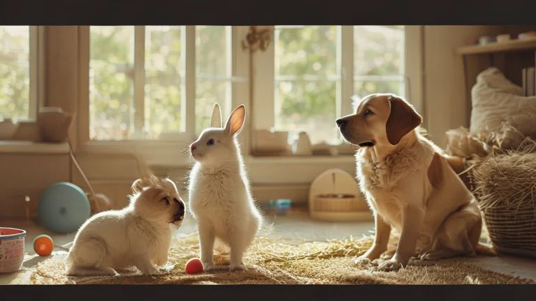 Cães e Coelhos em Harmonia: Treinos Leves em Casa